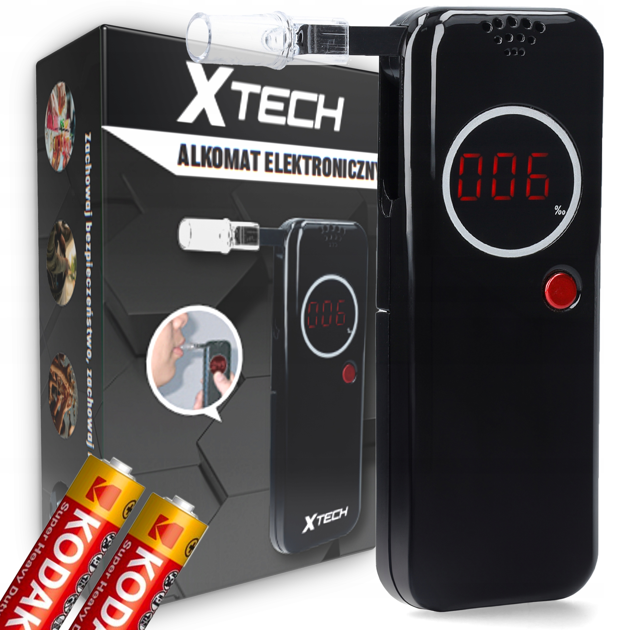XTECH ELECTRONIC DIGITAL Alkohol tester so 6 náustkami